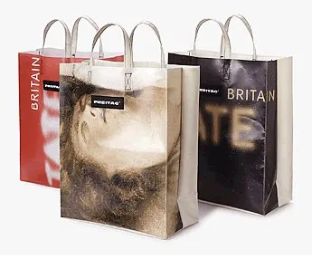 Photo of FREITAG special edition bags, made for Tate Gallery