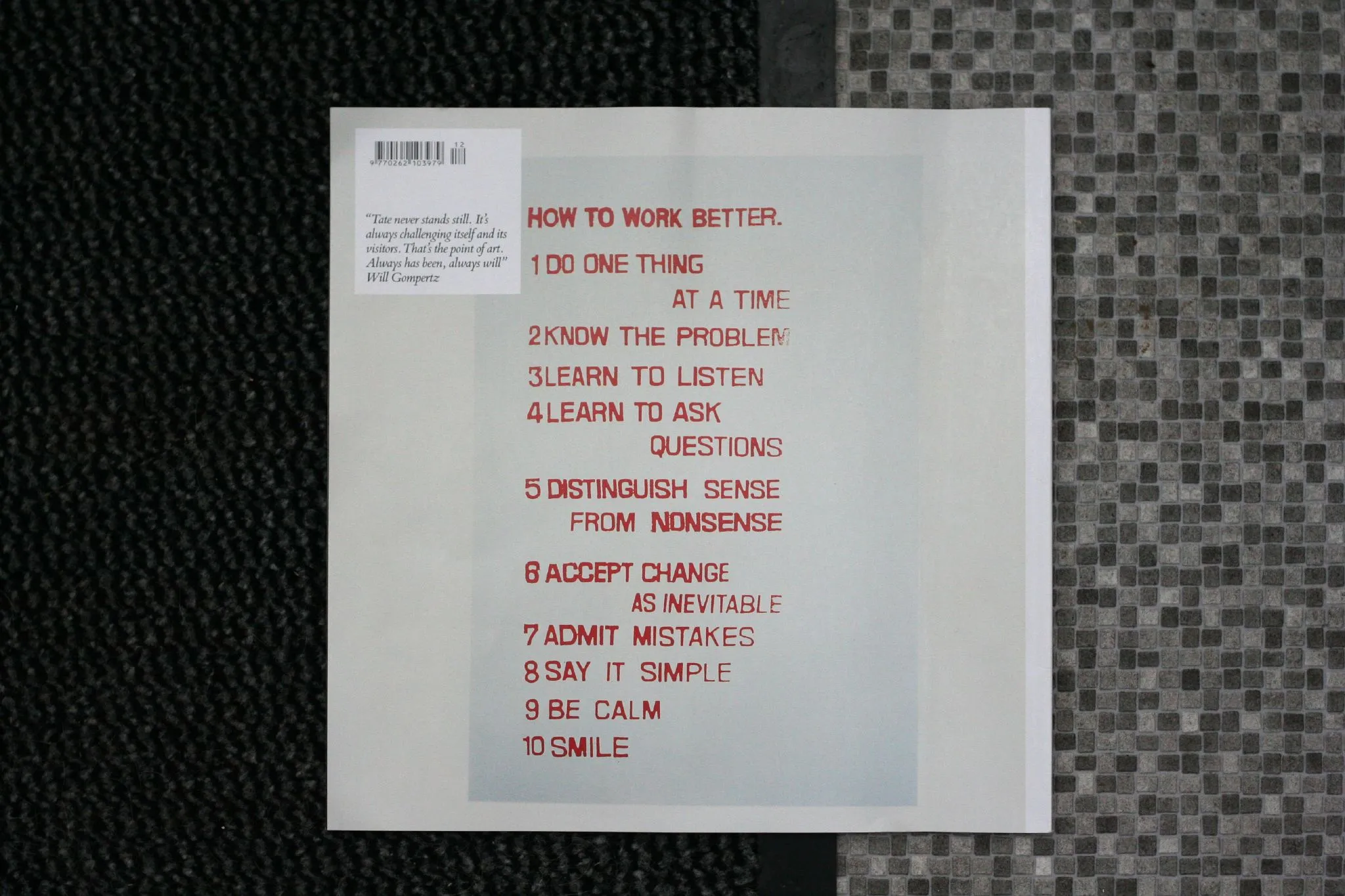 A photo showing advice on “How to work better”