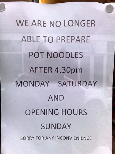 Pot Noodle restriction